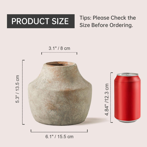 Mitt&Ditt weathered vase exterior, hand-painted finish adds rustic charm to any shelf