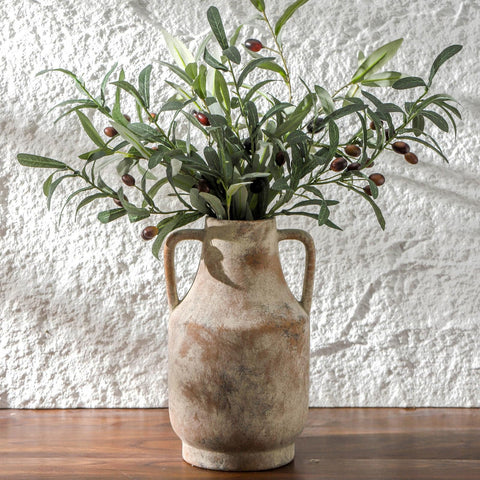 Mitt&Ditt ceramic vase with handles highlights an 11-inch centerpiece option.
