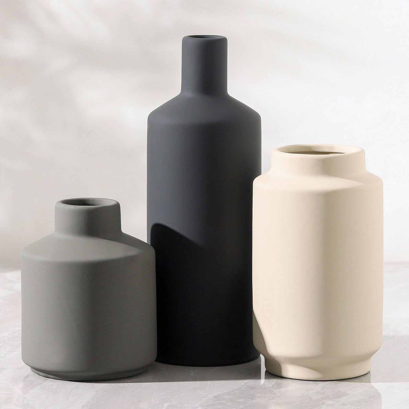 Mitt&Ditt ceramic vase set 3 large size ideal living room centerpiece.