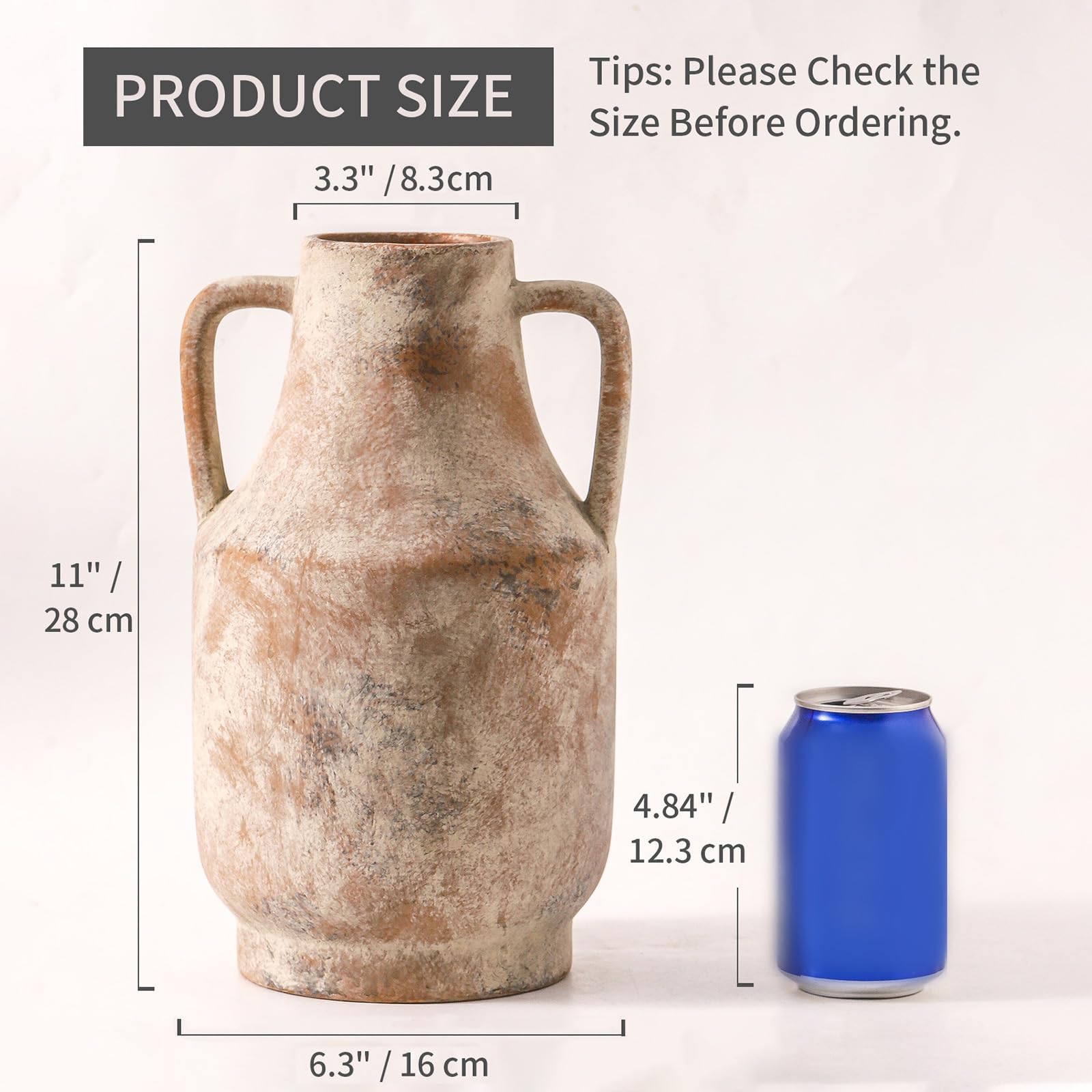 Mitt&Ditt farmhouse rustic vase perfect for living room or fireplace mantle.