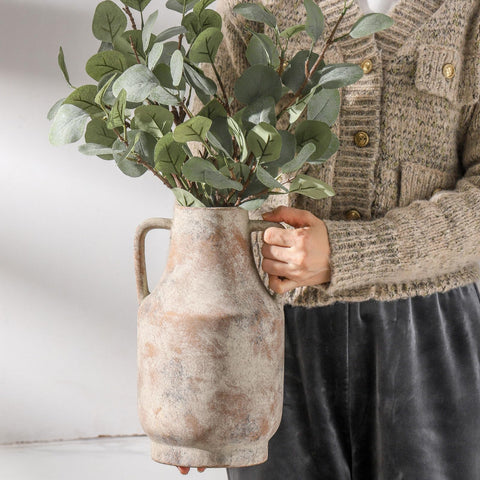 Mitt&Ditt handcrafted glazed vase adds texture with a modern rustic finish.