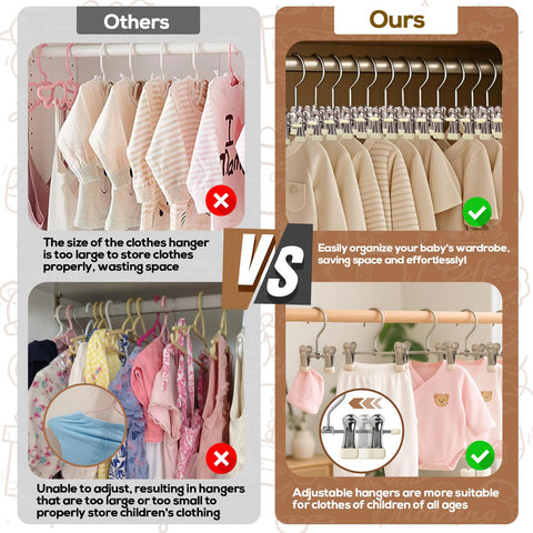 Mity Rain adjustable spacing ensures a perfect fit for various infant clothes.
