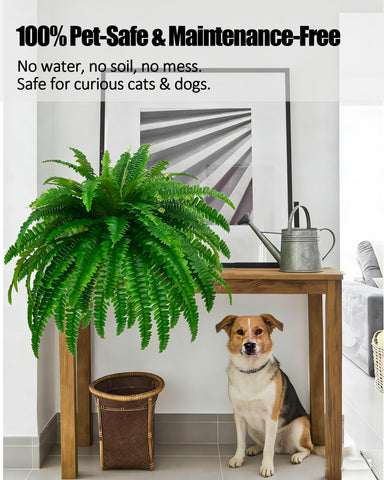 Large 88-branch faux fern stays full with minimal maintenance