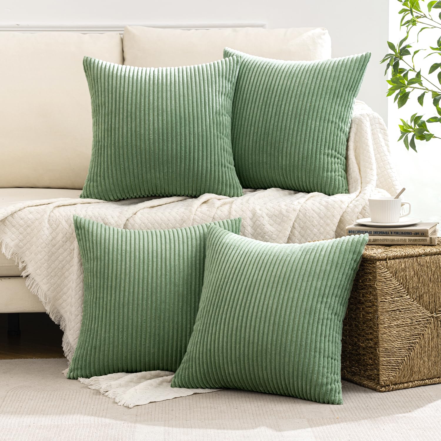 MIULEE 18x18 cushion cover displayed on sofa for versatile styling