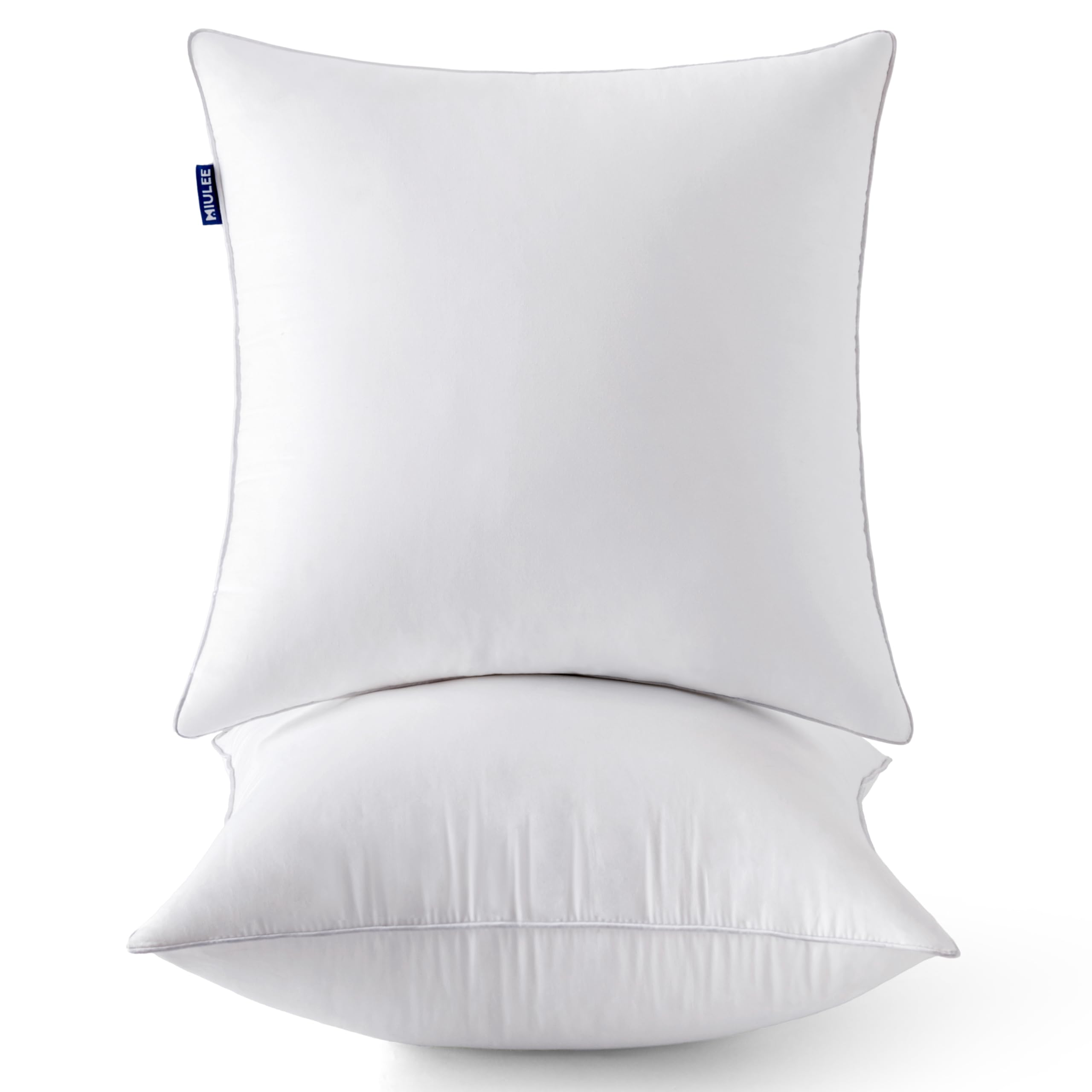 MIULEE 18x18 pillow inserts two-pack in packaging for easy storage