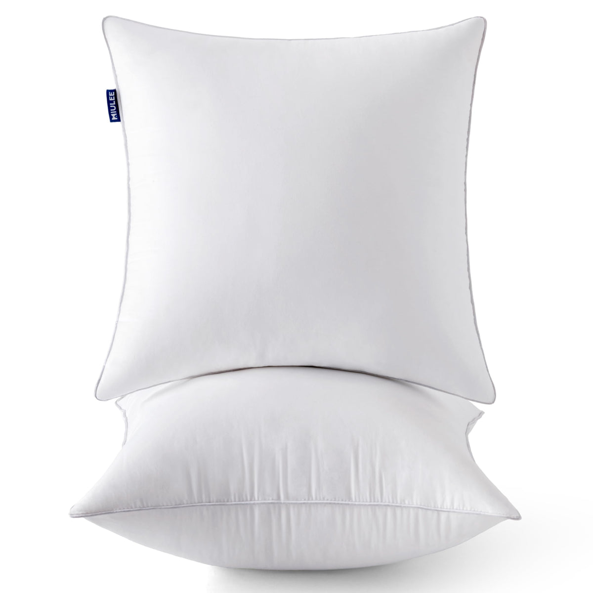 MIULEE 18x18 pillow inserts two-pack in packaging for easy storage