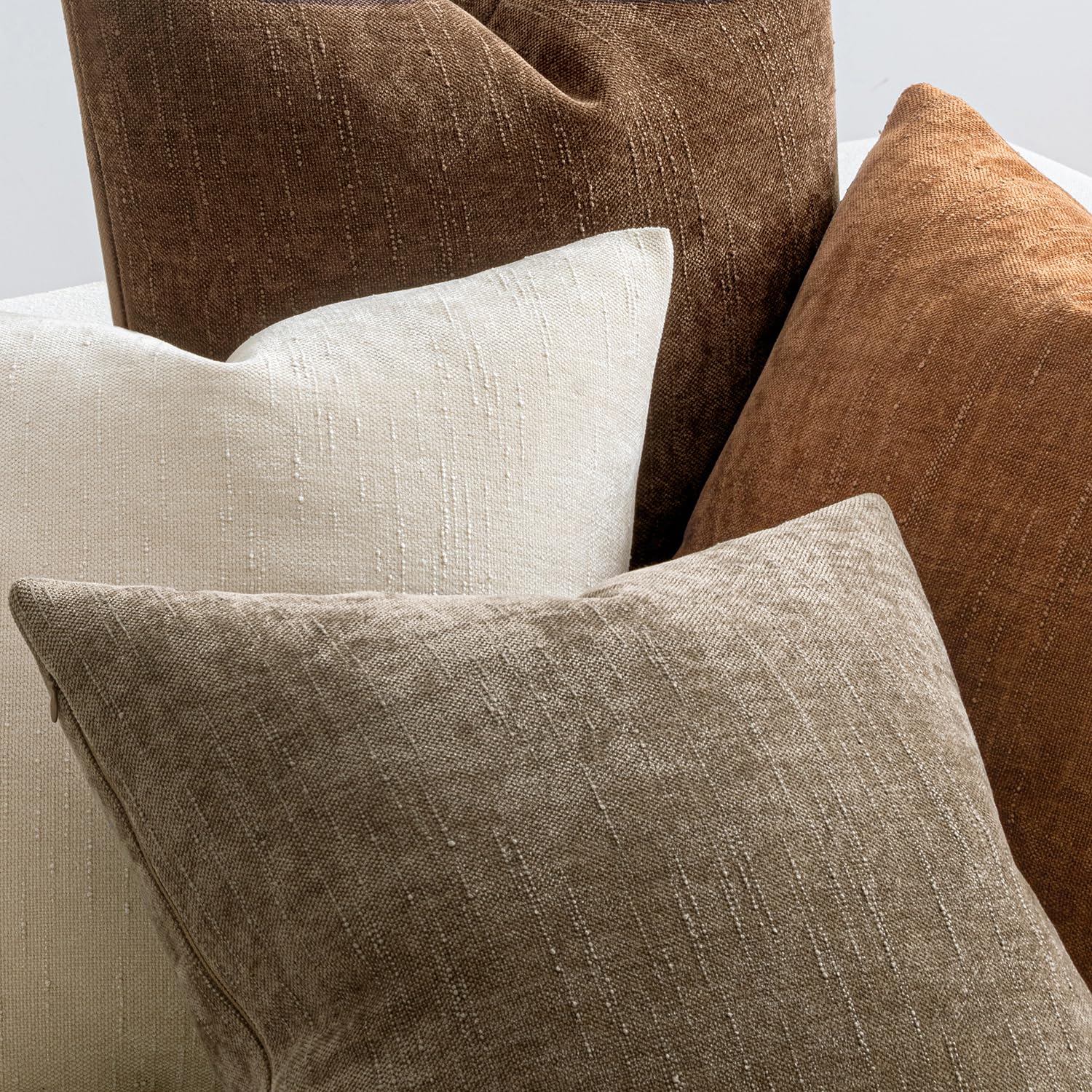 MIULEE 20x20 inch pillow cover pack for sofa or bed setups.