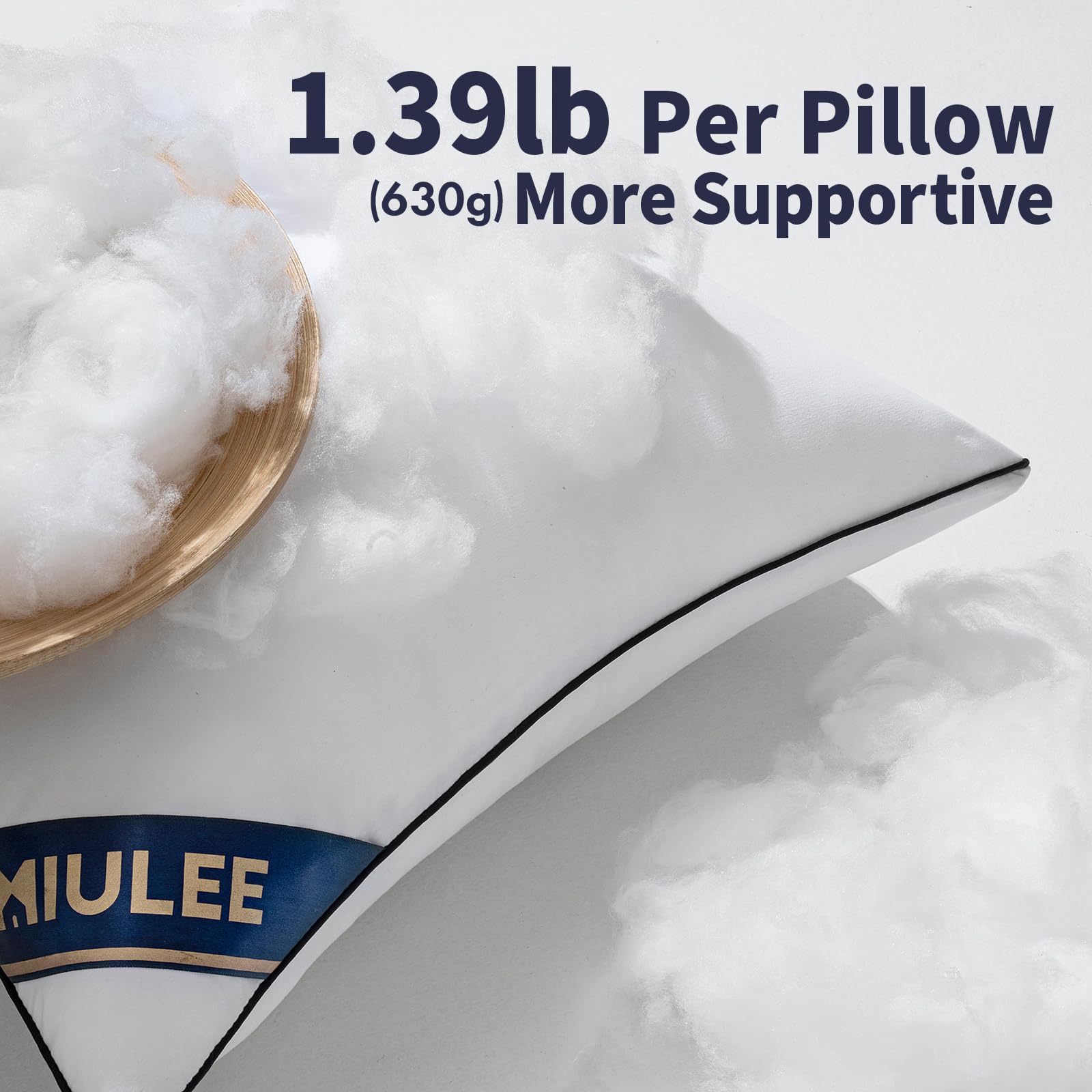 MIULEE 3D virgin filling with 1.2D down alternative offers quick rebound and lasting softness.