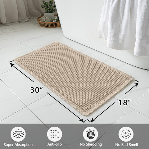 MIULEE absorbent bath mats double-layer waffle texture for fast water absorption