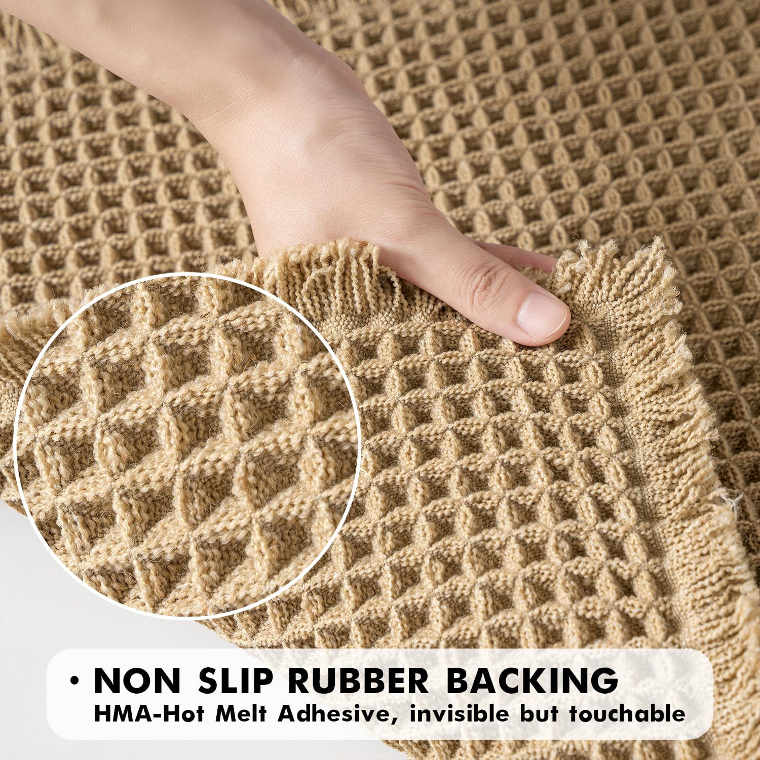 MIULEE ultra-absorbent waffle closeup demonstrating rapid water uptake