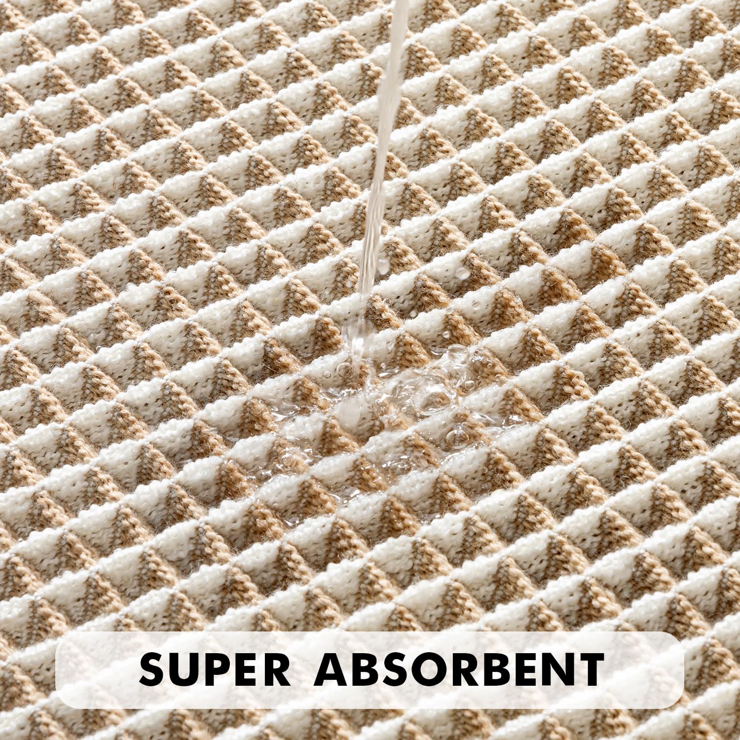 Soft, plush underfoot with durable yarns for everyday bathroom comfort.