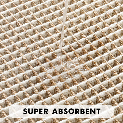 Soft, plush underfoot with durable yarns for everyday bathroom comfort.