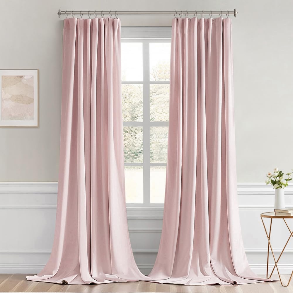 MIULEE Baby Pink blackout curtains are easy to care with machine wash