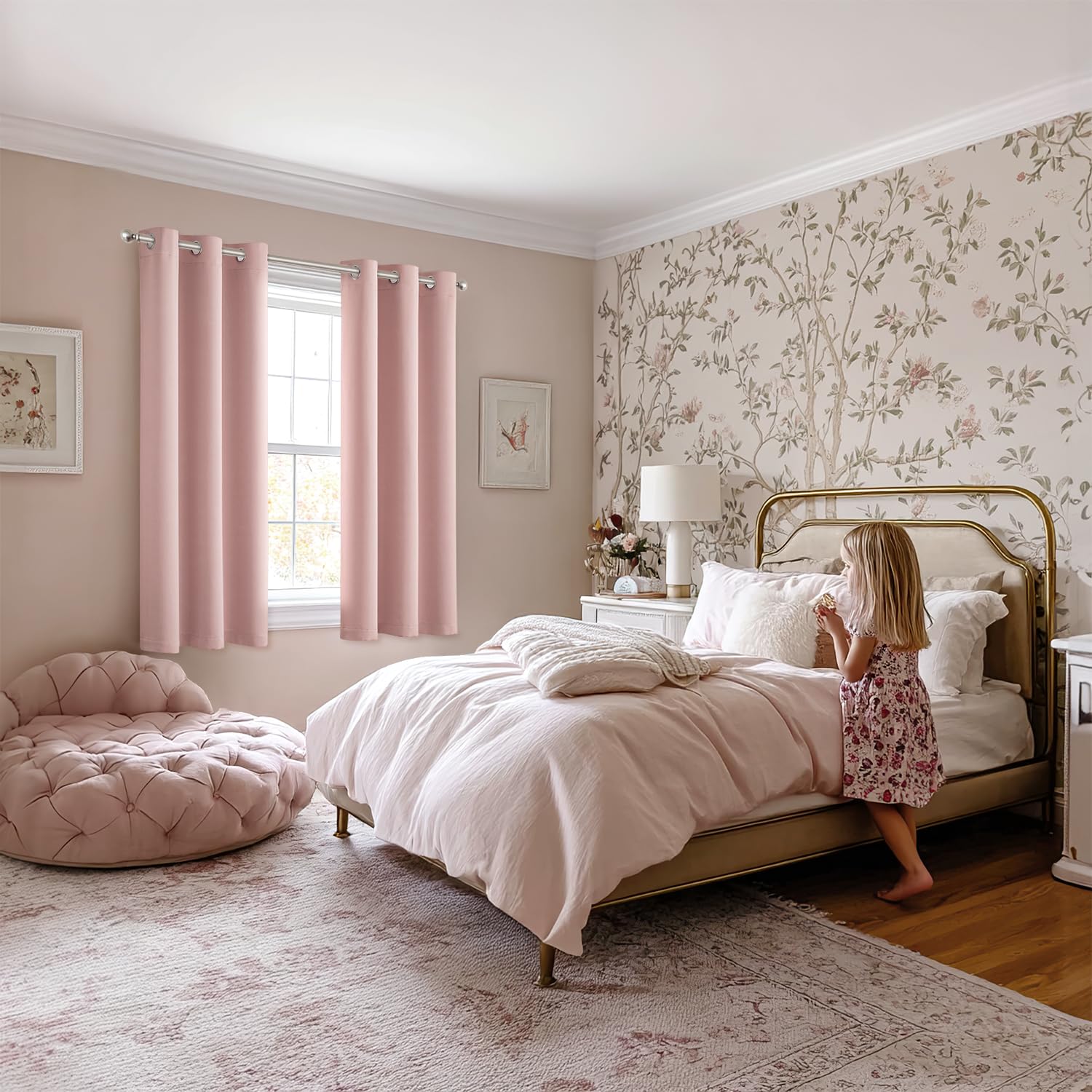 MIULEE pink blackout curtains showcase noise-reducing feature for quiet rooms
