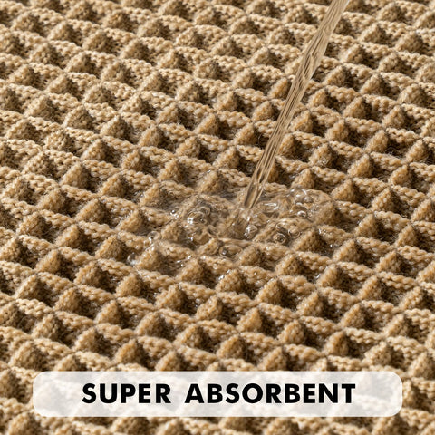 MIULEE waffle bath mats with non-slip backing provide safety on smooth floors.