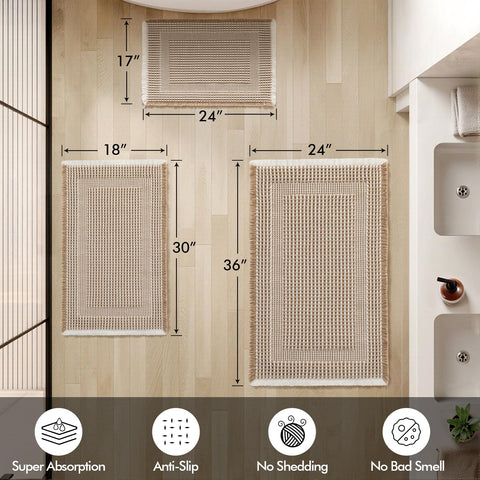 MIULEE bathroom mat on tile demonstrates quick moisture uptake and dryness.