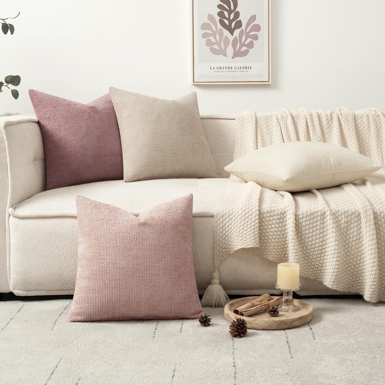 MIULEE bedroom decor chenille pillow cover adds warmth and softness.
