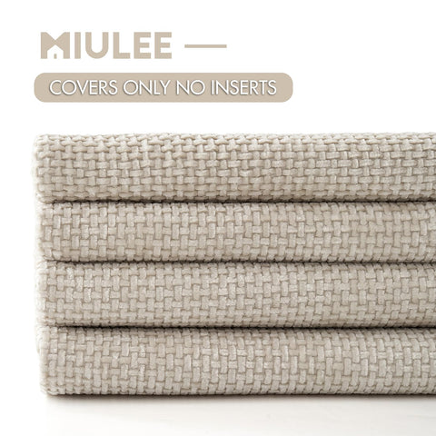 MIULEE cream pillow covers elevate bedroom and living room styling.