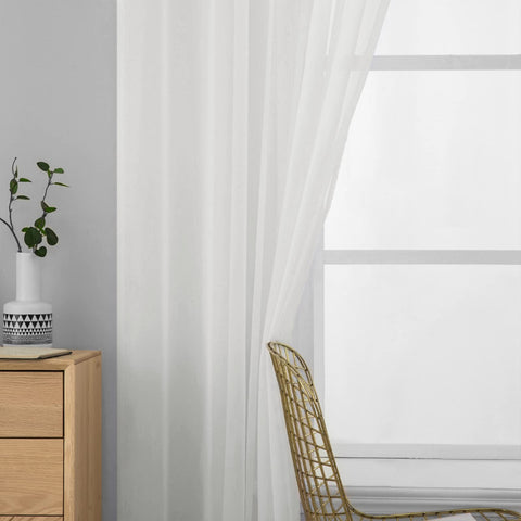 MIULEE ivory curtains suit living rooms and bedrooms with graceful drape.