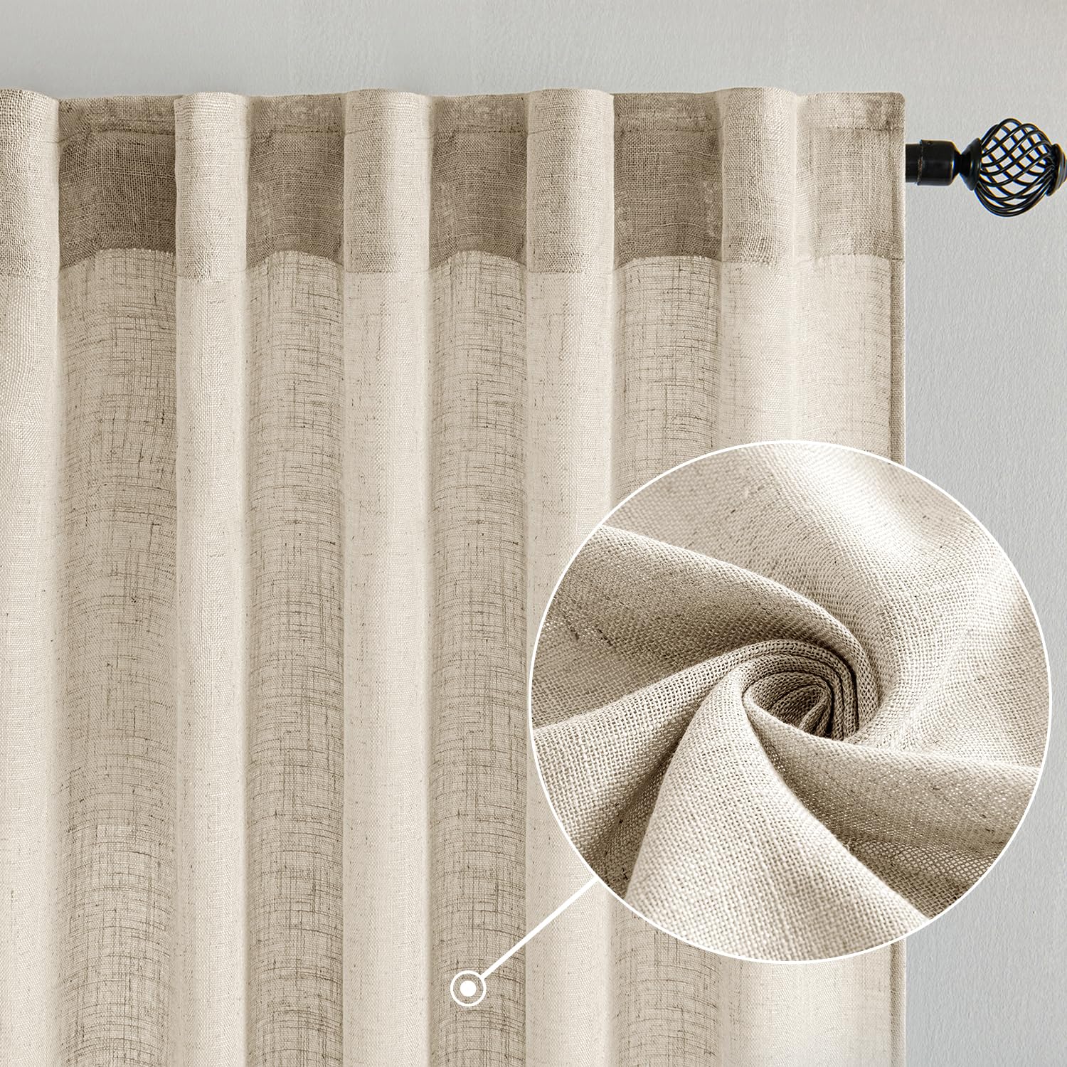 MIULEE linen blend fabric provides subtle privacy with diffused daylight.
