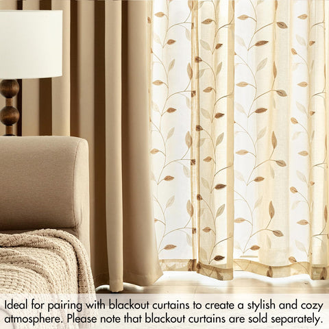 MIULEE semi-sheer curtains create an airy dining room ambience