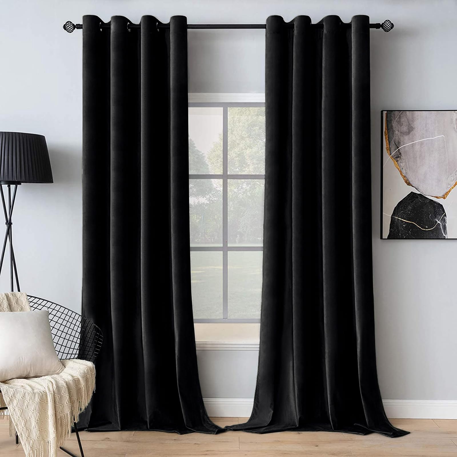MIULEE black velvet curtains with 84 inches offer privacy and elegant room ambience.