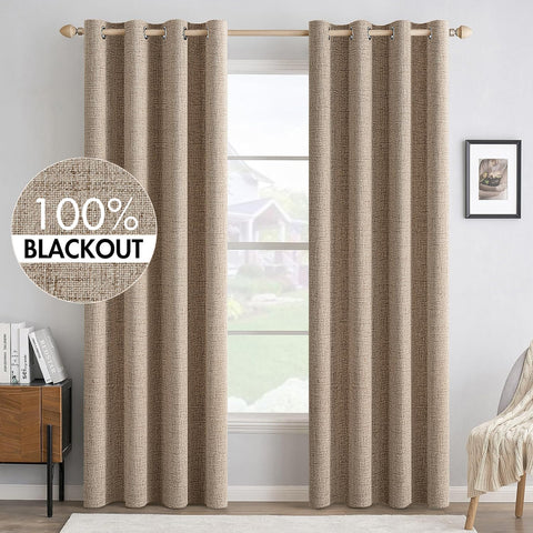 MIULEE blackout curtains close up texture showing luxe linen weave for refined ambiance