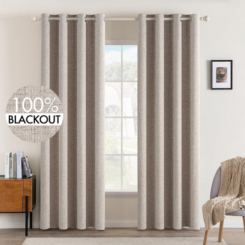 MIULEE blackout curtains close-up showing linen texture and premium finish
