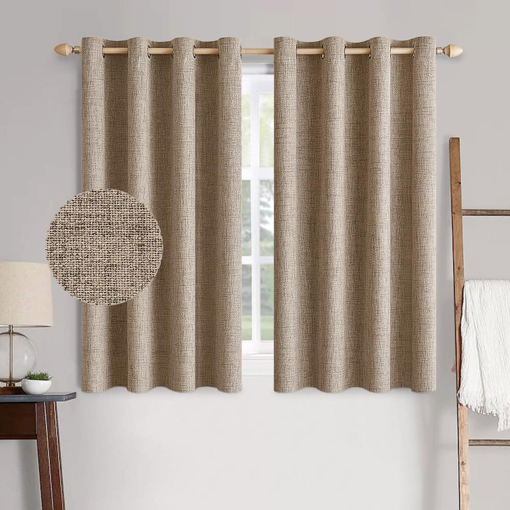 MIULEE blackout curtains copper brown two panels for bedroom privacy