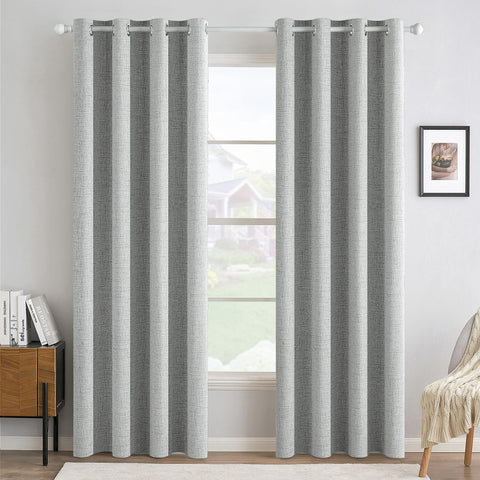 MIULEE blackout curtains in glacier gray front view showcase room-darkening style.