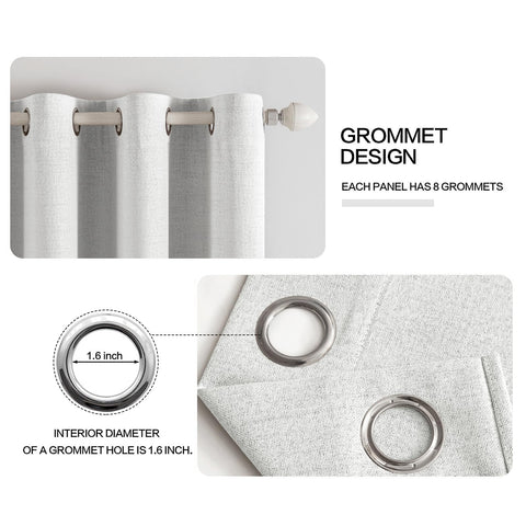MIULEE grommet curtains install easily with 1.6-inch holes for quick hanging.