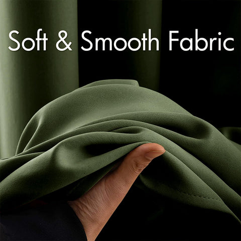 MIULEE olive-green blackout panel blocks sunlight for privacy and glare reduction.