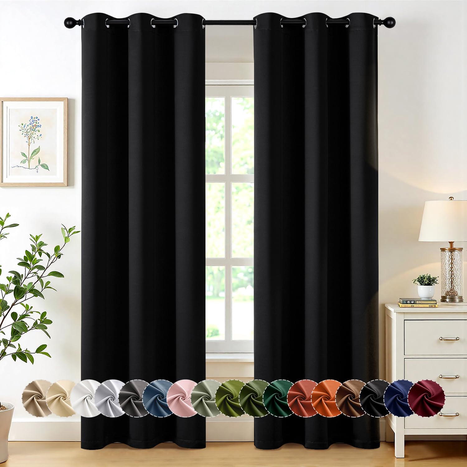 MIULEE blackout curtains panel blocks light for deeper sleep and movie nights.