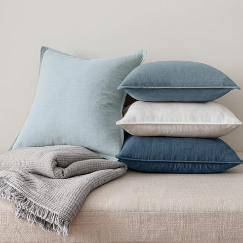 MIULEE blue pillow covers 18x18 inch size fits standard inserts.