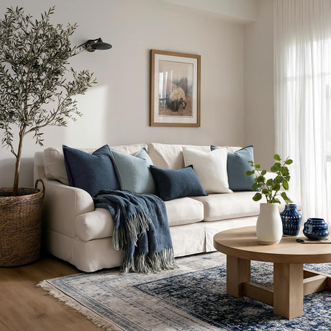 MIULEE blue pillow covers indoor outdoor versatility suits living rooms, patios, and balconies.