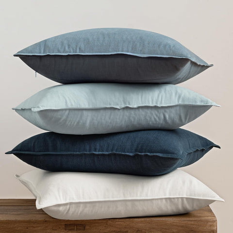 MIULEE blue pillow covers invisible zipper on edge for a clean, seamless look.
