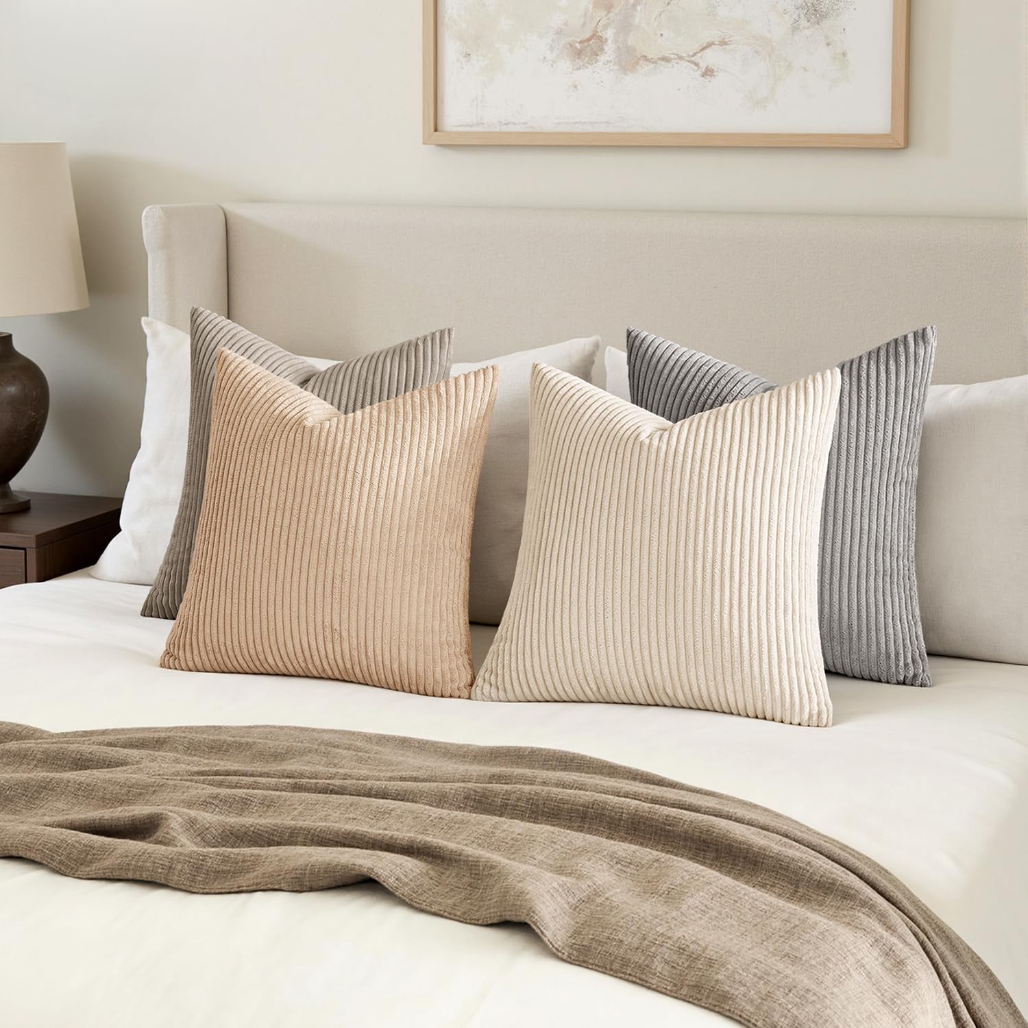 MIULEE corduroy pillow cover on sofa showcases cozy texture