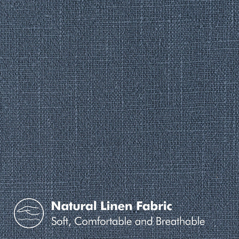 MIULEE linen sham in blue ashes complements sofa and bed decor