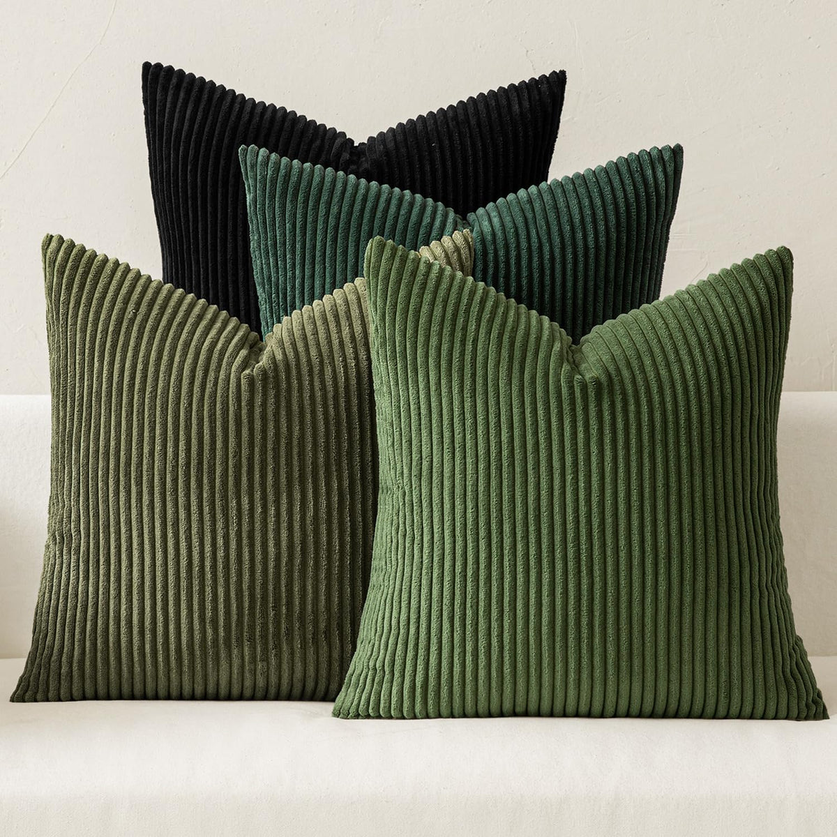MIULEE boho emerald stripe pillow cover adds cozy living room charm.