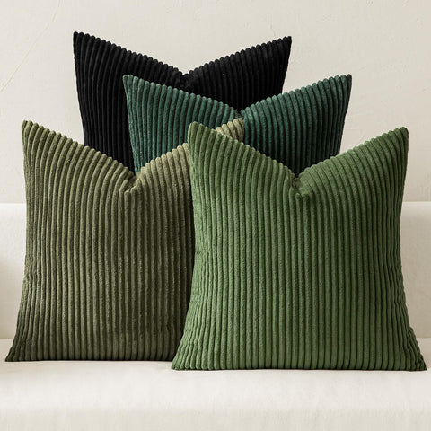 MIULEE boho emerald stripe pillow cover adds cozy living room charm.