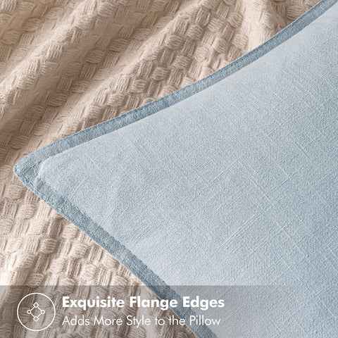 MIULEE pillow cover with flange edges for cozy farmhouse look.