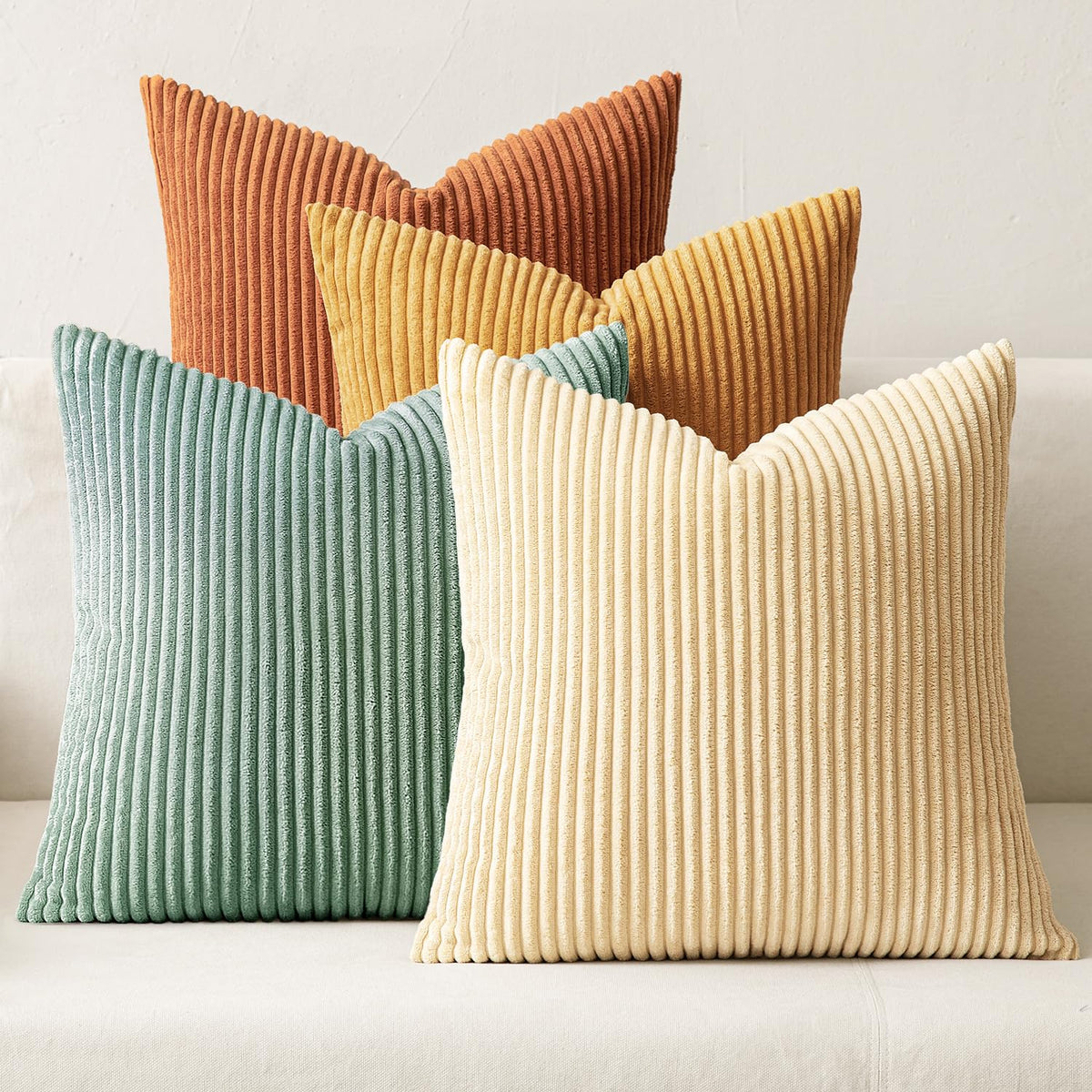 MIULEE boho farmhouse pillow cover with stripe design adds cozy texture to sofas