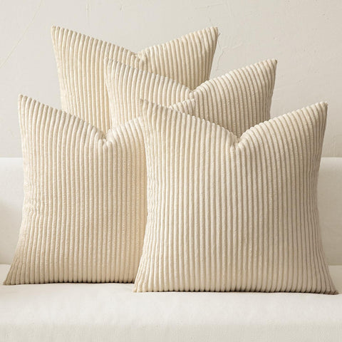 MIULEE boho farmhouse pillow covers on a neutral sofa for cozy living room styling