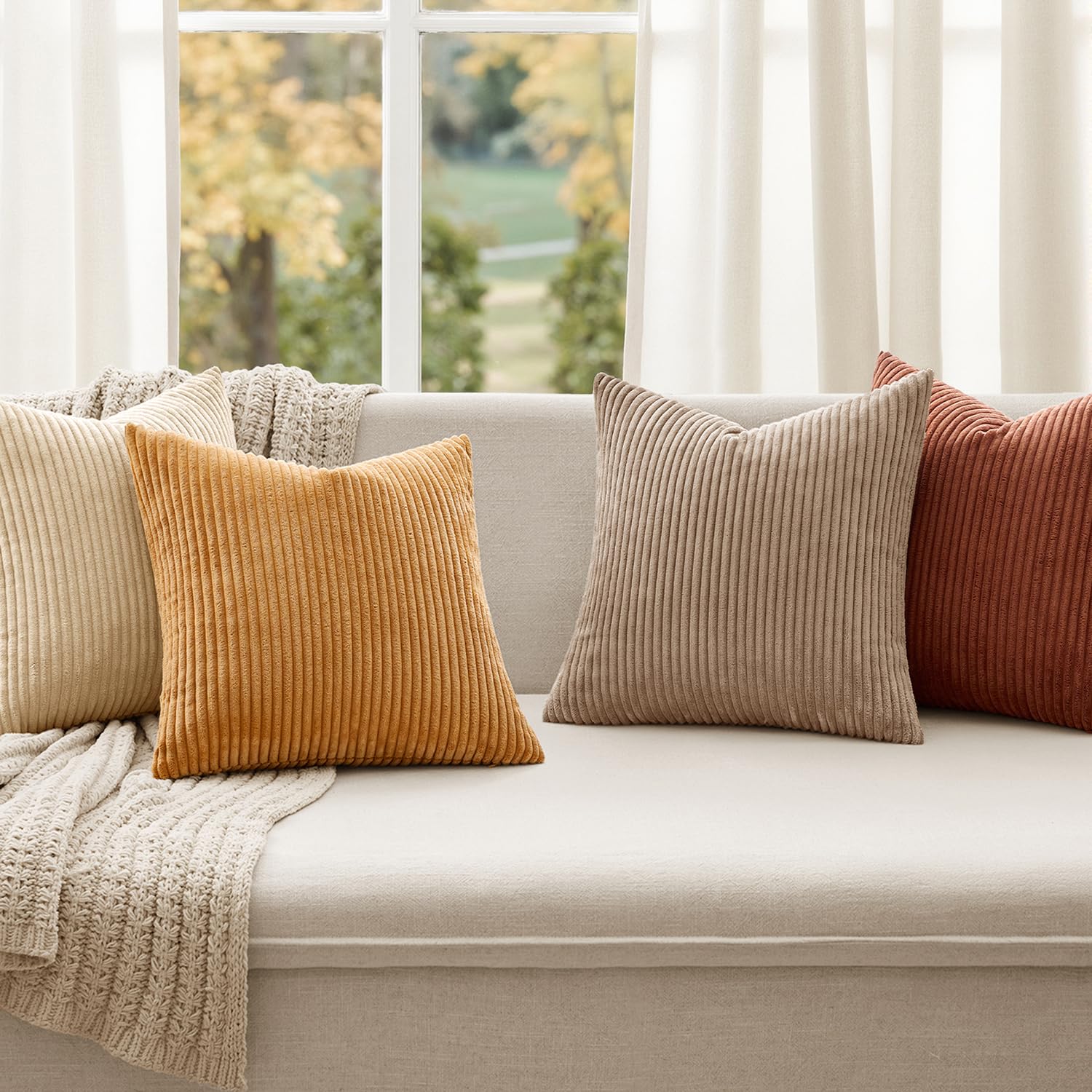 MIULEE boho farmhouse cushion cover adds cozy texture to bed or seating