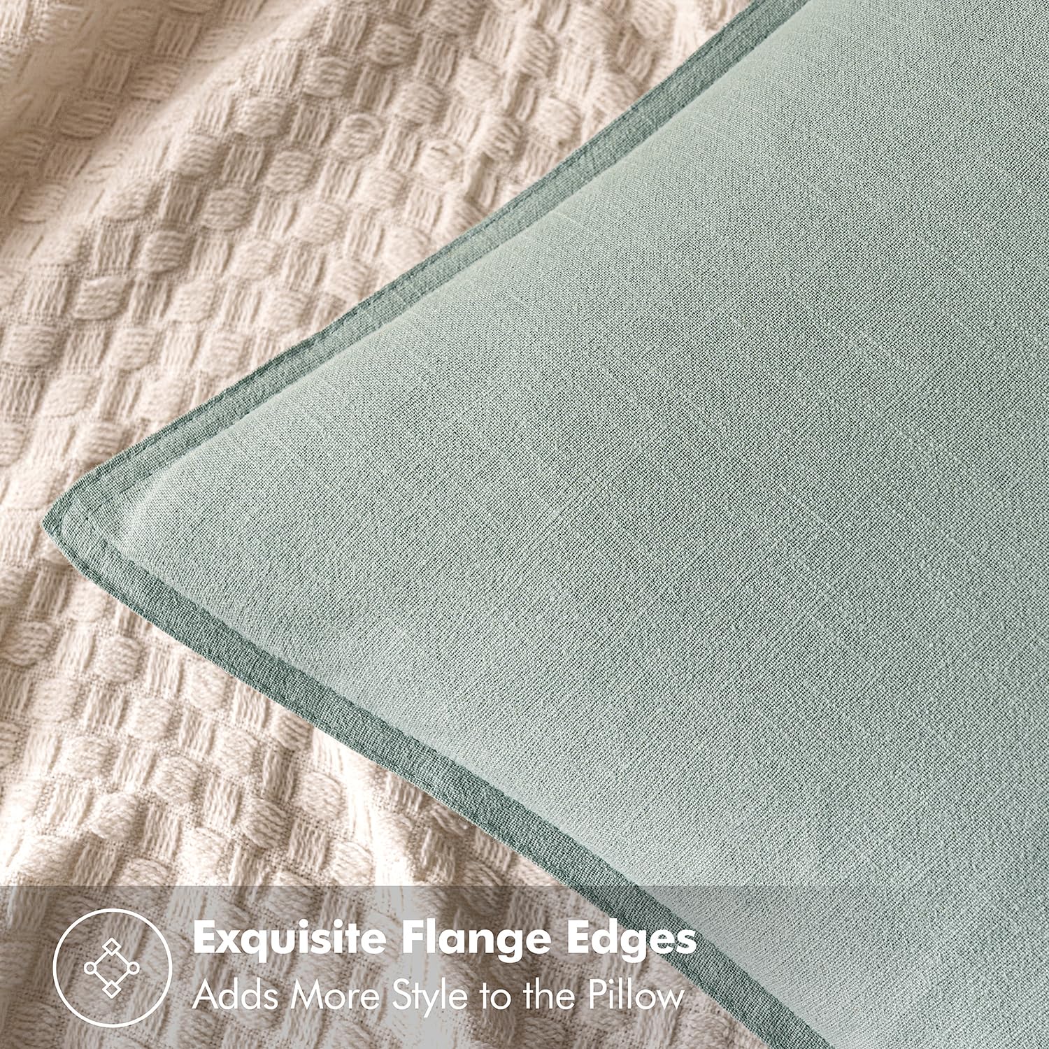 MIULEE boho flange edge pillow cover 20x20 pairs well with rustic living spaces