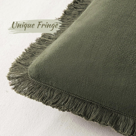 MIULEE boho fringe pillow cover enhances relaxed living room style.