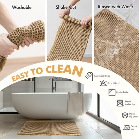MIULEE boho-style bathroom mats paired for cozy ambiance