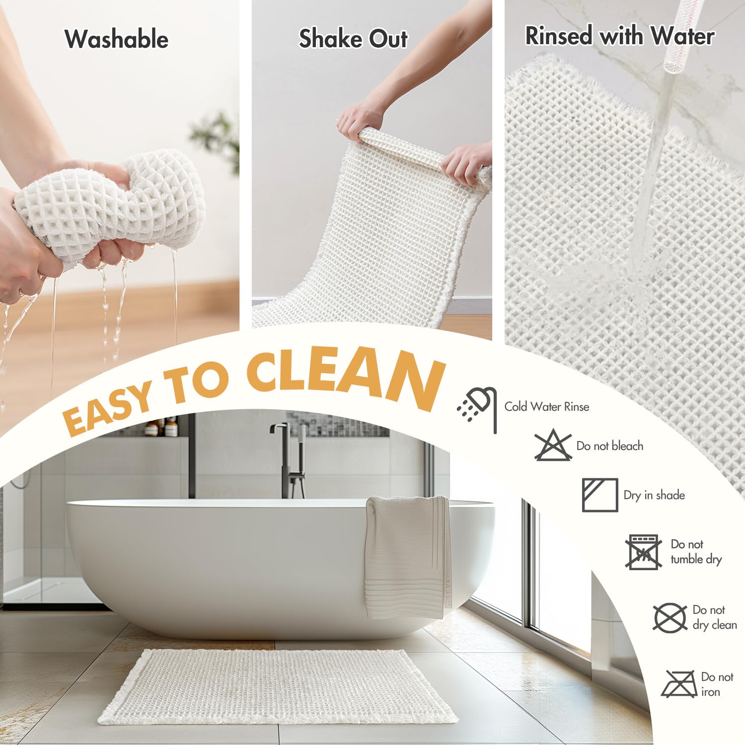 MIULEE boho style bathroom mats fit any style and space.