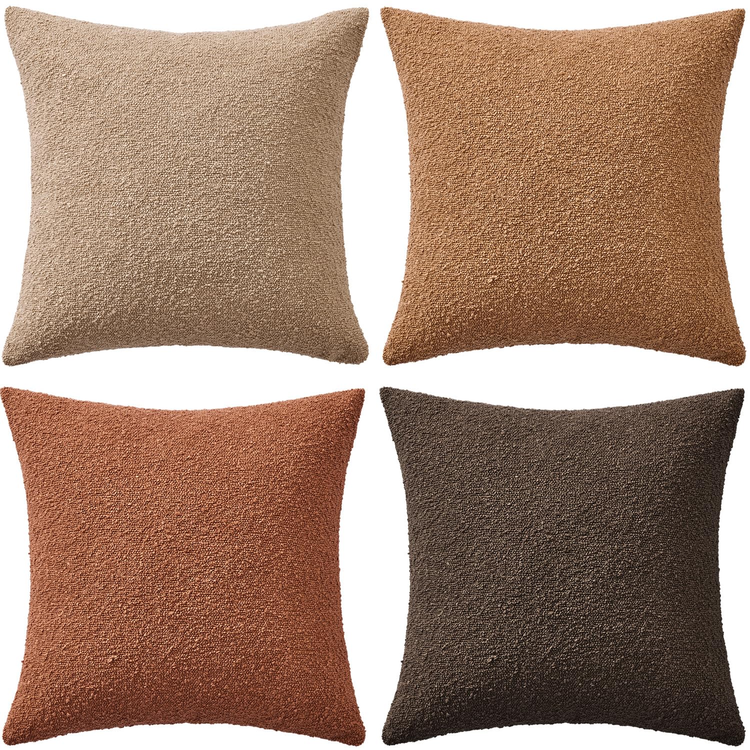 MIULEE Bouclé pillow cover 18x18 with easy care for busy homes