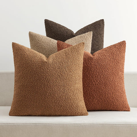 MIULEE Bouclé pillow cover 18x18 with natural texture enhances living room decor